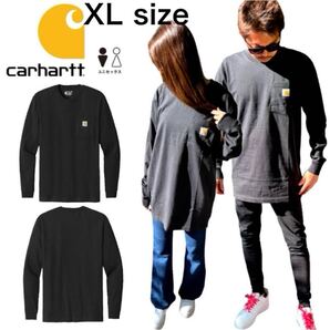 カーハート CARHARTT 長袖Tシャツ トップス K126 ブラック XLサイズ ポケット ユニセックス Workwear Pocket Long Sleeve T-Shirt 新品