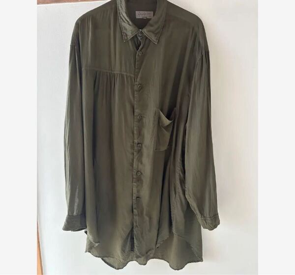 Yohji yamamoto pour homme ロングシャツ 2 カーキ 長袖シャツ ブラウス