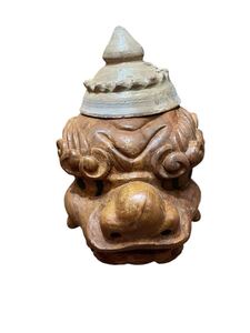 獅子 木彫り 獅子舞 獅子頭 木製 木彫 置物 祭礼 加賀獅子 彫刻 手彫り 大ぶり アンティーク コレクション 魔除け  時代物 獅子