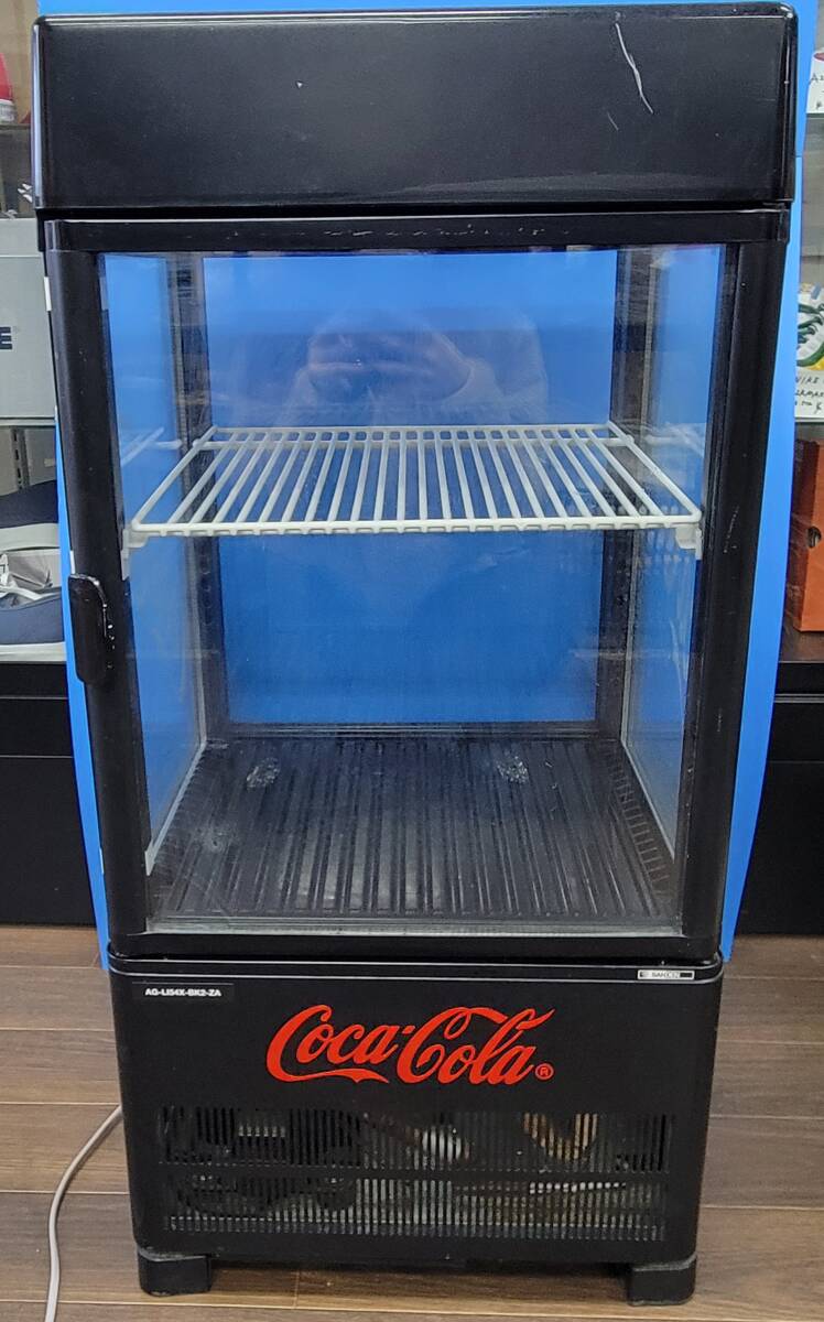 0113-208□引取限定 サンデン コカコーラ 冷蔵ショーケース AG-LI54X-CCBK 両開き ブラック 通電確認OK 動作未確認 ジャンク