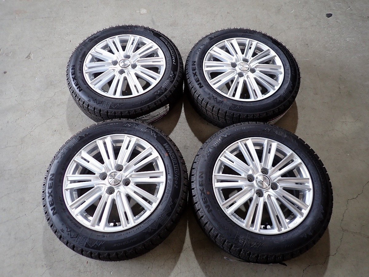 YS14515【送料無料175/65R15】フィット アクア スイフト等 2022年製 未使用スタッドレス付き ●15×5.5J 100/4H ET42●