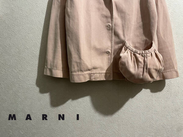 ◯ イタリア製 MARNI ボール ポケット ジャケット / マルニ ドロップショルダー テーラード コットン ピンク 38 Ladies #Sirchive
