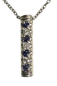 qoj.1452 Pt1000 アレキサンドライト×ダイヤモンド ネックレス 4Pアレキ0.10ct/ 3Pダイヤ 0.06ct