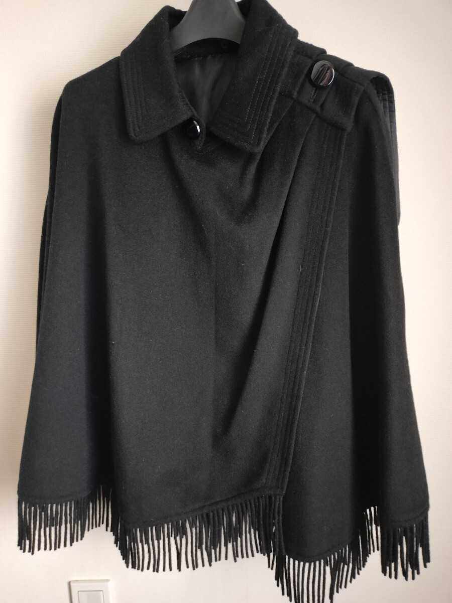 INVERNALE ISSIM ポンチョ カシミヤ100 ブラック M～L
