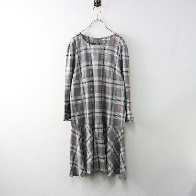 極美品 ローズティアラ 大きいサイズ46 チェック柄ティアードワンピース 4L コレクション | Rose Tiara【ローズティアラ】