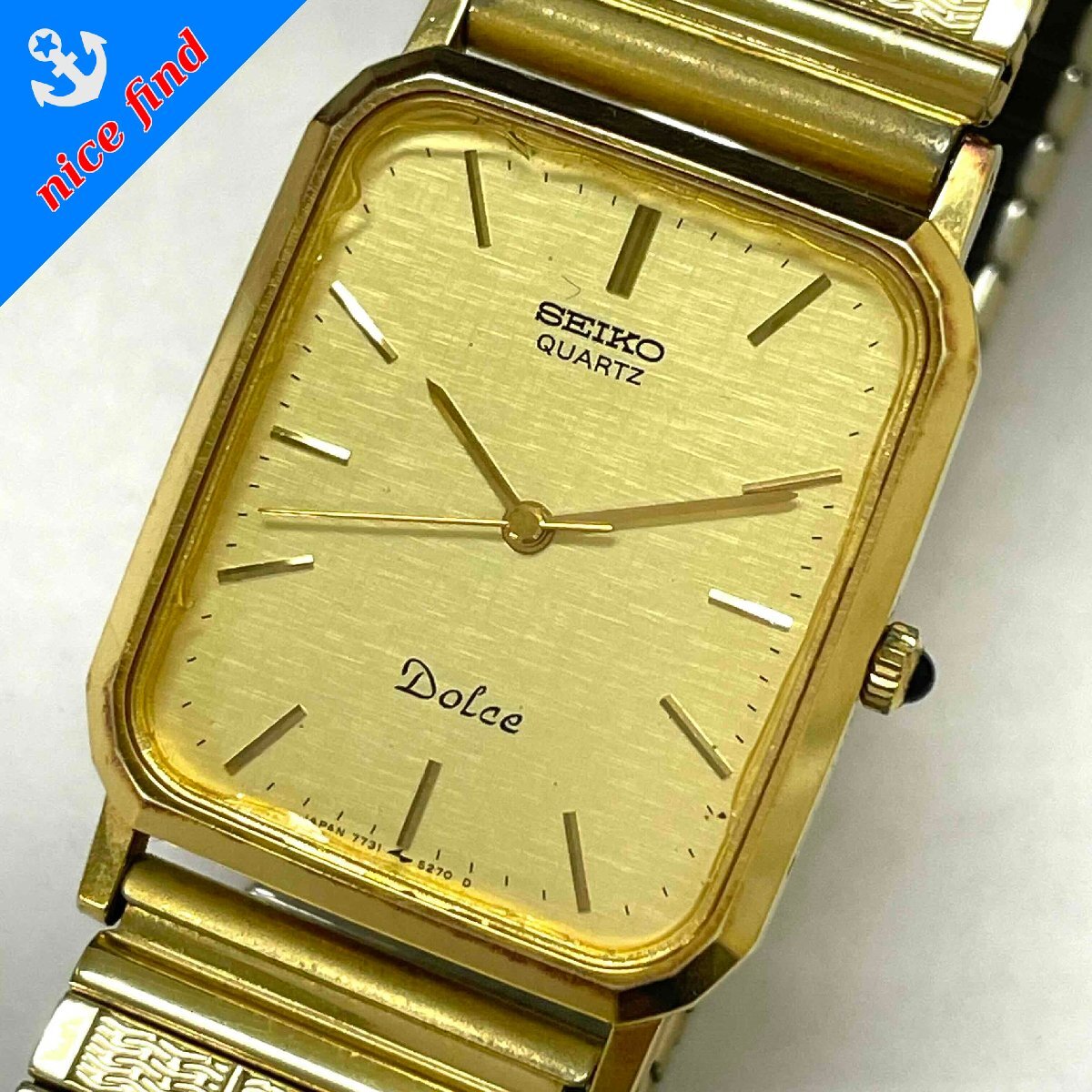 SEIKO Dolce 7731-5240 Gold quartz Men's Watch Vintage | eBay