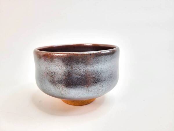 【送料無料・蔵出し】 黒薩摩焼? 茶碗 在銘(益山?)茶道具 抹茶茶碗 茶道