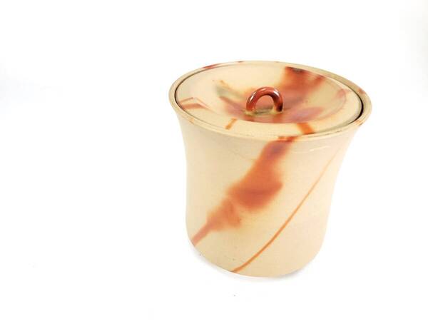 【送料無料・蔵出し・名人作】備前焼 緋襷 水指 在銘 茶道具 茶器 茶道