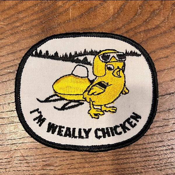 【USA vintage】ワッペン I’M WEALLY CHICKEN 70年代 アメリカ ビンテージ