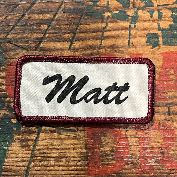 【USA vintage】Name Tag Patch Matt ネームタグ ワッペン マット アメリカ ビンテージ