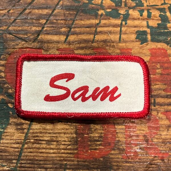 【USA vintage】Name Tag Patch Sam ネームタグ ワッペン サム アメリカ ビンテージ ビンテージ