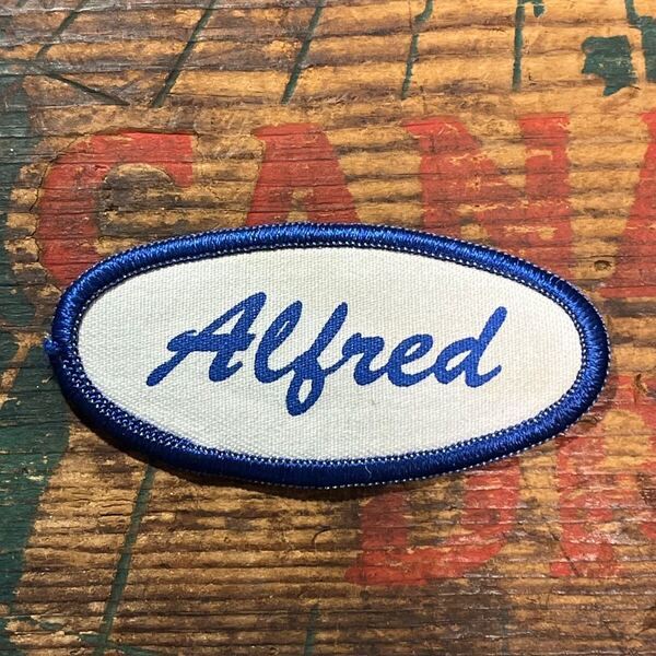 【USA vintage】Name Tag Patch Alfred ネームタグ ワッペン アルフレッド アメリカ ビンテージ