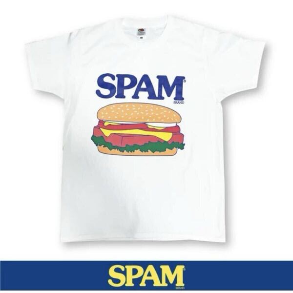 《スパム Tシャツ》半袖 ハンバーガー アメカジ 沖縄 スパム アメリカン Mサイズ