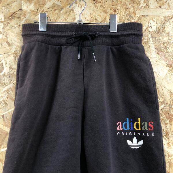 adidas ジャージパンツ スウェット 七部 レディースL 黒 f3