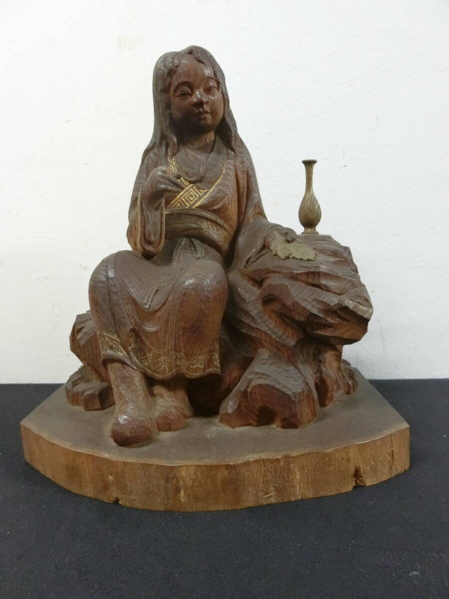 楽天市場】【中古】装飾 木彫りアイヌの人 幅300×奥行300×高さ