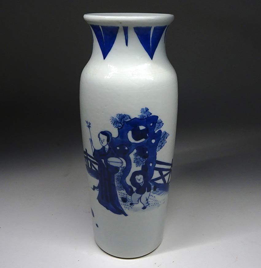 AS】【染付・青花コレクター収蔵品】染付、青花山水人物紋獅子双 AS】【染付・青花コレクター収蔵品】染付、青花山水人物紋獅子双