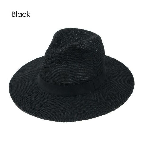 ペーパーサーモハットHAT/ストローハット/麦わら帽/ベーシック 新品 ブラック