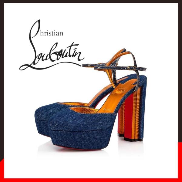 ○★新品 未使用 Christian Louboutin コルーナ 定番パンプス ブルーデニム 24.5cm相当(クリスチャンルブタン)○●