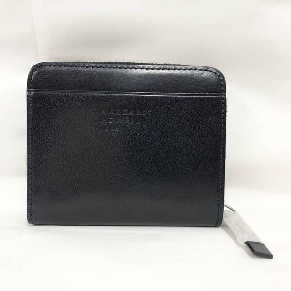 ○★新品未使用 MARGARET HOWELL idea (マーガレット・ハウエル アイデア) インドス ラウンドファスナー折り財布 ブラック★○