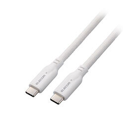 エレコム USB 10Gbpsケーブル(USB Type-C - USB Type-C/100W/シリコンメッシュ) 0.5m ホワイト MPA-CC1GSM05WH /l