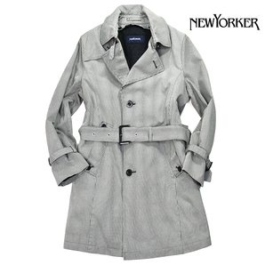 【定価8万】 美品 ニューヨーカー NEW YORKER 大人の逸品◎!! ライナー シングル トレンチコート メンズS 千鳥格子柄 グレンチェック