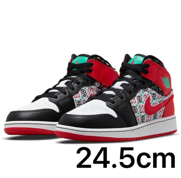ナイキ エア ジョーダン 1 ミッド SE NIKE J AIR JORDAN 1 MID SE ホワイト/ブラック/ローマグリーン/ユニバーシティレッド DM1208-150