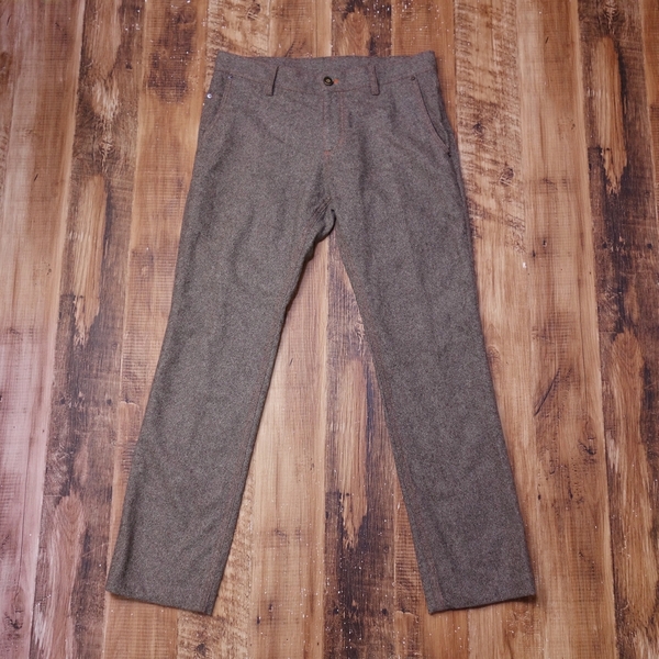 美品 crociera MANO Garment Complex ウール デザインスラックス メンズ 日本製 レナウン 秋冬 82 Lサイズ ウォームグレー NY6