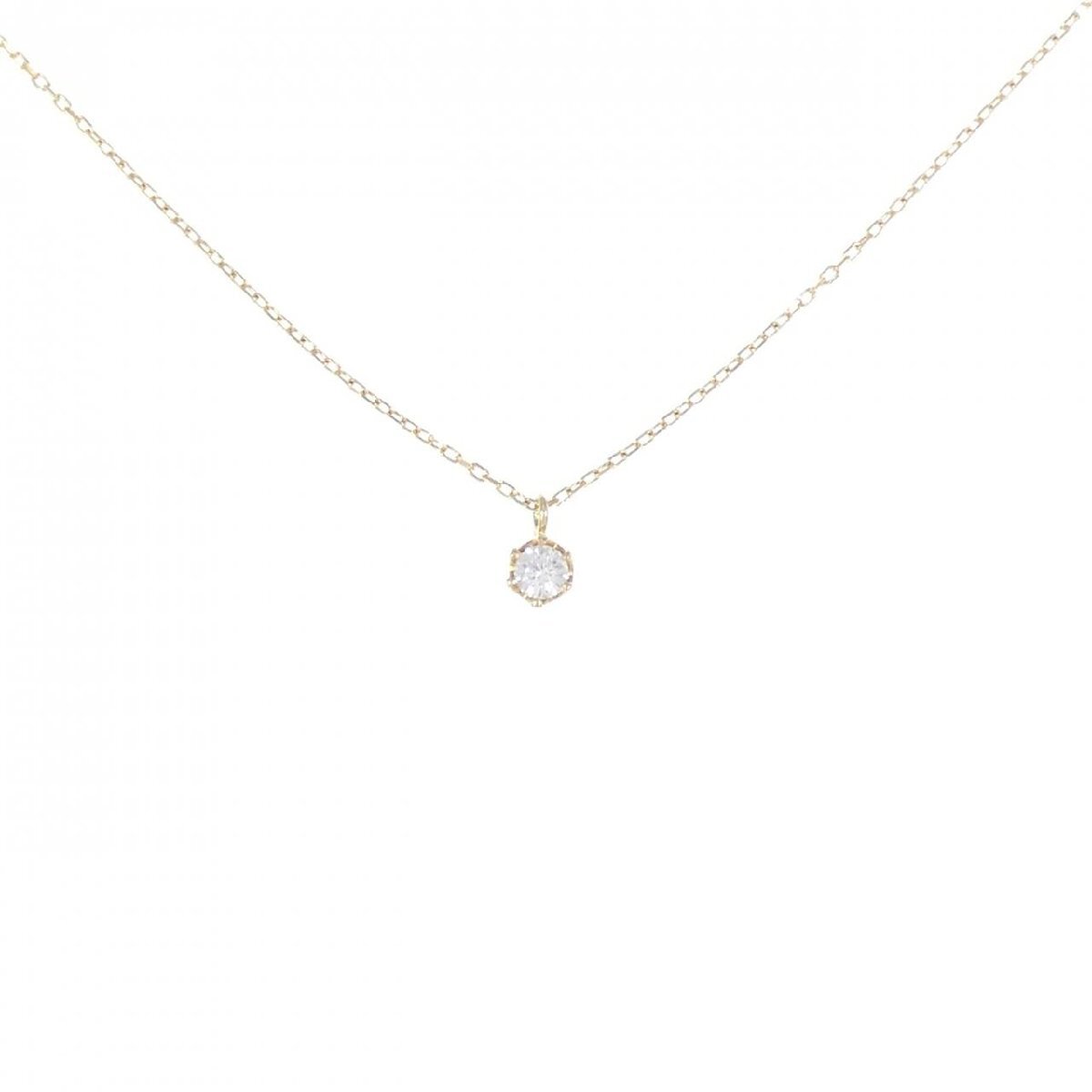 K18YG ソリティア ダイヤモンド ネックレス