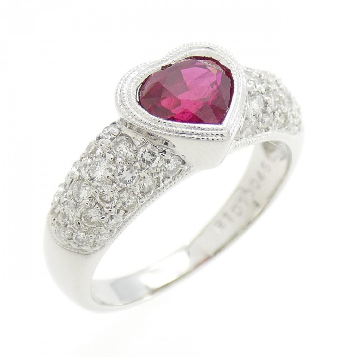 750WG ハート ルビー リング 1.01CT