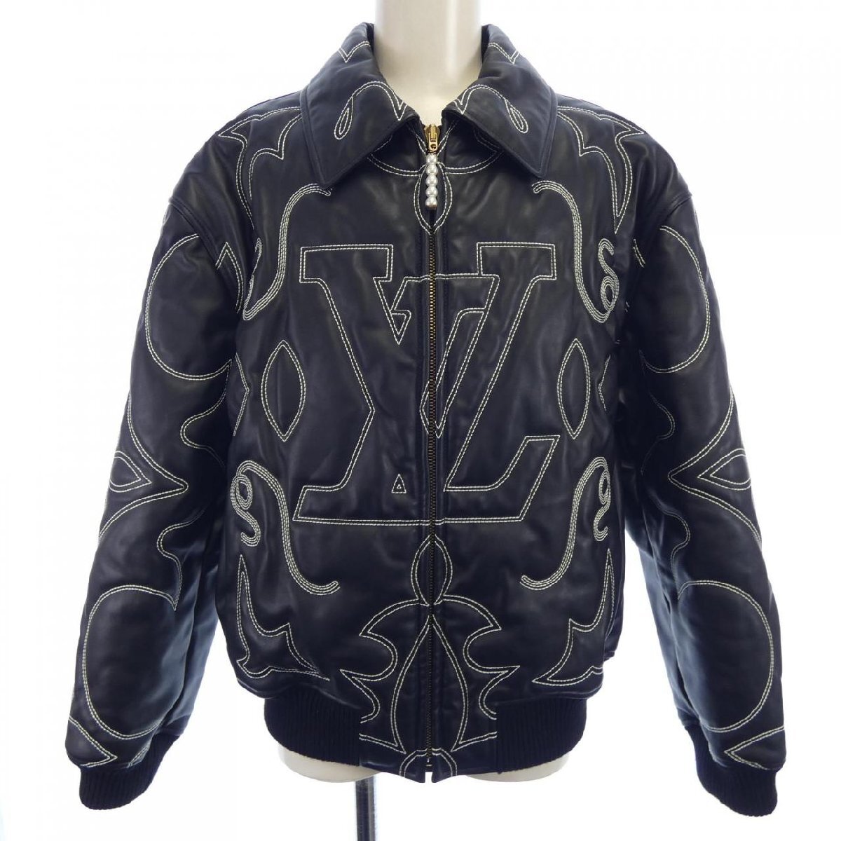 美品！LOUIS VUITTON ネイビー シングルライダースジャケット F0 シングルライダース カウレザー ネイビー – MINIMAL WARDROBE