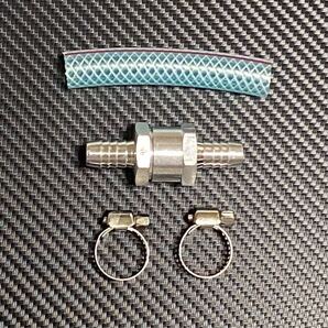 アルミ製 ワンウェイバルブ 10㎜ 耐油ホース・クランプx2個 新品 アドレスv125 シグナスなどに