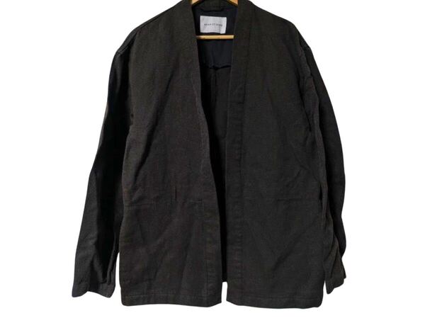 ADAM ET ROPE リヴァリージャケット ボタンレスカーディガン L グレー系 美品 ルーズフィット Buttonless Loose Cardigan Gray/Black L