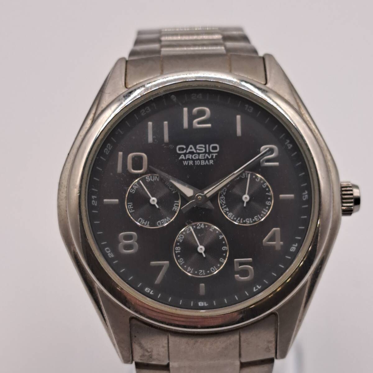 Casio Agent 3 Needles Quartz Date Stainless Steel Arg-300