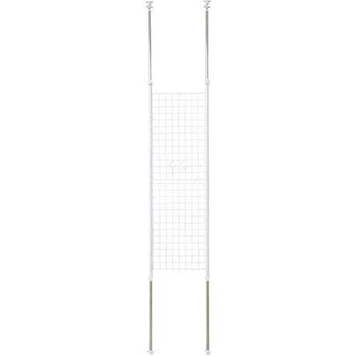 [山善] 突っ張り パーテーション (木製板タイプ) 幅80×奥行18×高さ200-260cm (金属製フック6個/S字フック3個付き) 壁掛け 収納  壁面収納 天井 間仕切り 組立品 アンティークブラウン/ブラック RTRW-8120H(ABR/SBK)