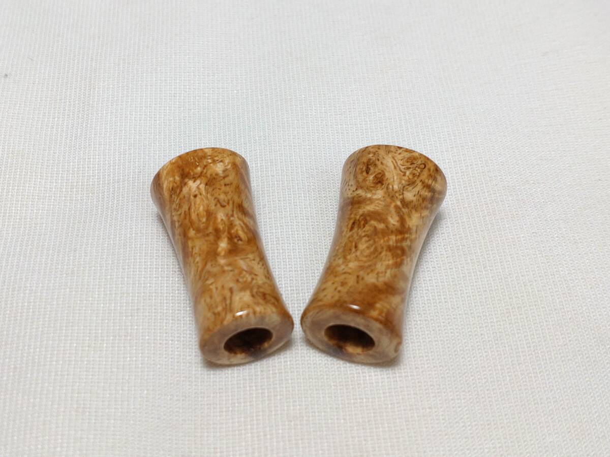 ハンドルノブ 2個セット ダイワSタイプ用 花梨瘤 トライカラー