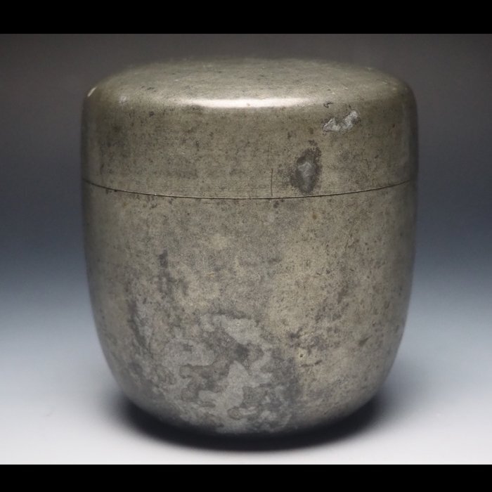 煎茶道具 景翠造 本錫 茶壷 棗霰 約433g 共箱 M