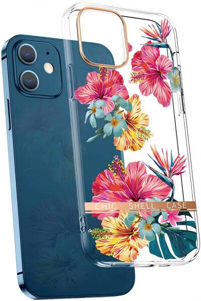 【在庫処分】おしゃれ 大人 韓国 赤 可愛い フラワー ハイビスカス 花 アイフォン12 対応 12 iPhone 用 ケース ク