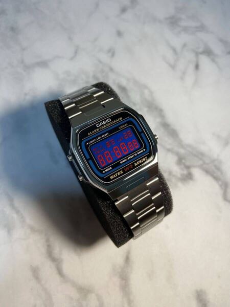 ★新品★カスタム液晶!!【送料無料】CASIO A164WA-1 エナジーカラー 液晶反転 チープカシオ カスタム タイメックス ALBA 好きにも!!