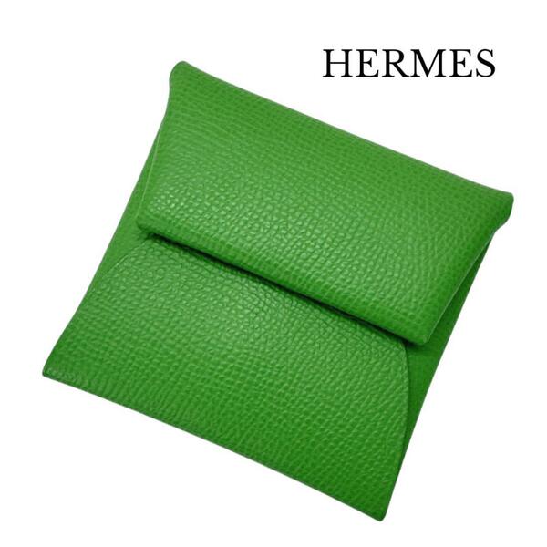 エルメス HERMES バスティア ヴェルソ コインケース 小銭入れ バイカラー ヴェールユッカ×セレステ ライトグリーン×ライトブルー