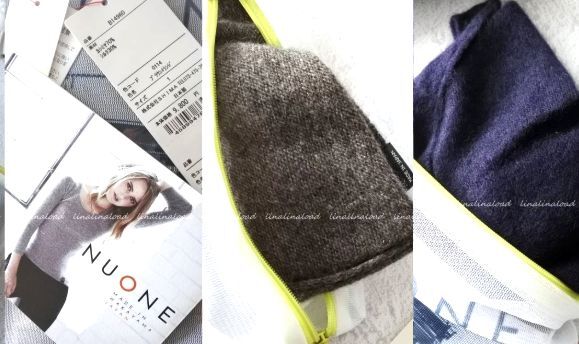 未使用タグ付　日本製　島精機「ヌワン」*カシミア　シルク　インナー２点②　ブラウ