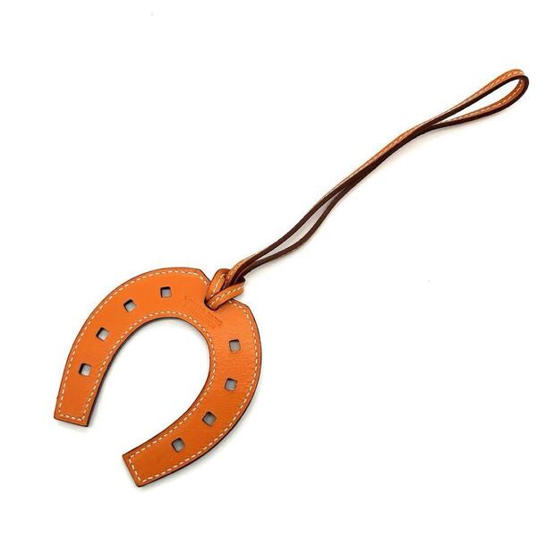 エルメス HERMES パドック ホースシュー シュバル 馬蹄モチーフ バッグ チャーム オレンジ 馬蹄 小物 ホース バッグチャーム