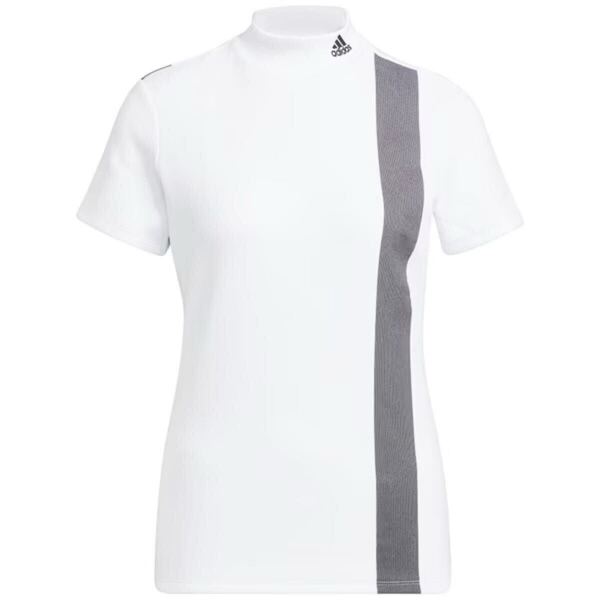 (送料無料)新品未使用品 adidasGOLF アディダス ゴルフ モックネック レディース半袖シャツ☆白色☆サイズXS バスト71〜74㎝身長147〜153㎝
