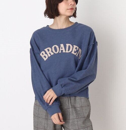 新品 SHOO・LA・RUE/Cutie Blondeウラケ裏使いロゴプルオーバージャージ ブルー(092) 02(M) 定価2748円