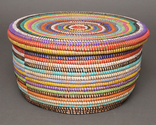 アフリカ　セネガル　MLサイズ　バスケット　パニエ　No.147　かご　アフリカ