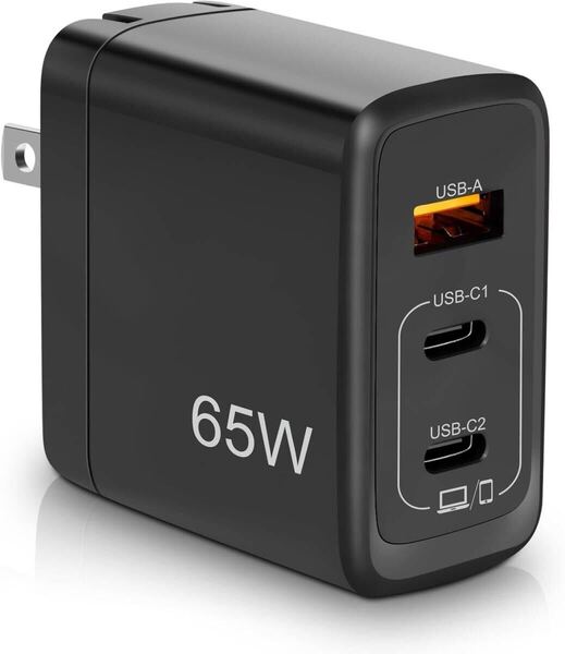 65W 【type-c 急速充電器】充電器 usb 3台同時充電可ACアダプター 送料無料 PSE認証済み Mac/タブレットPC/iPad/iPhone/Androidなど対応