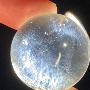 【ラダー たくさん】ブルー エンジェルラダー クオーツ 丸玉 約28mm 33g 0112