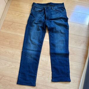 ユニクロ UNIQLO ストレッチ デニムパンツ ジーンズ W33(84cm)インディゴ ヒートテック