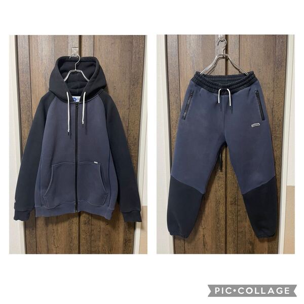 完売品 ballaholic 2TONE Zip Sweat hoodie&Pants ボーラホリック 2トーンジップ スウェット フーディー パンツ 上下 セットアップ L M