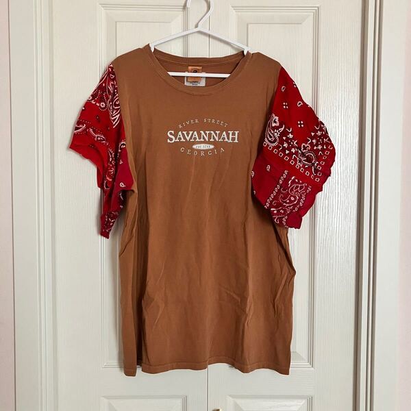 パナマボーイ バンダナTシャツ リメイク 1点もの 古着 ヴィンテージ Tシャツ L