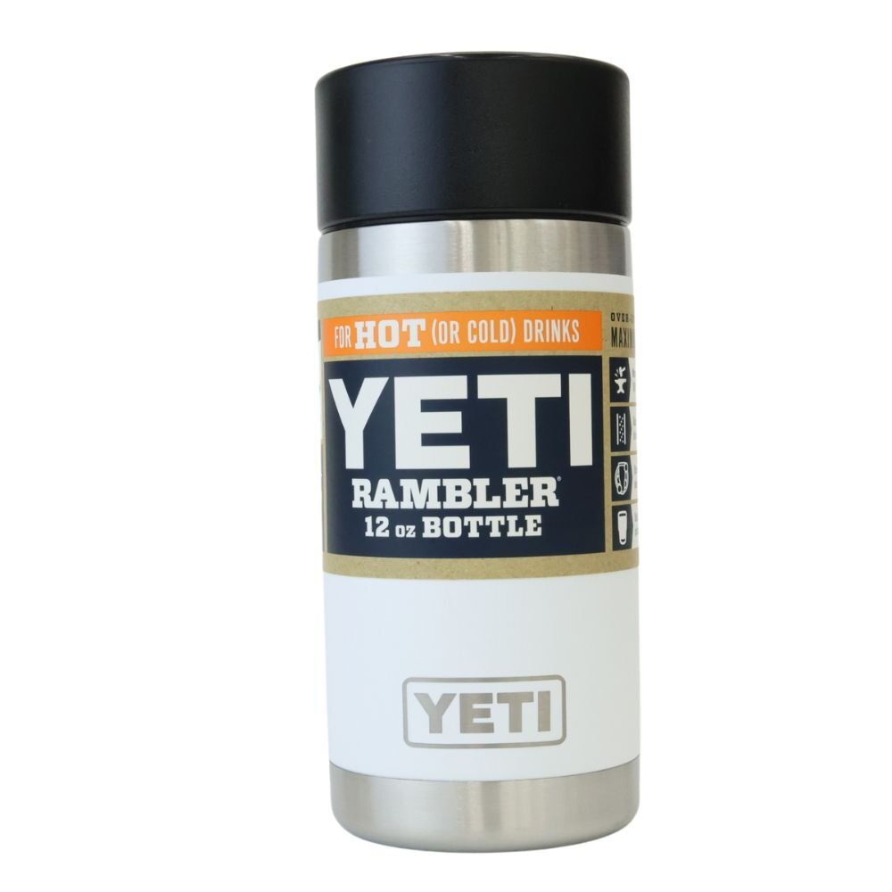 121468k4 展示未使用品 YETI イエティ RAMBLER 12オンス ボトル ホワイト アウトドア キャンプ用品 水筒 Iア3